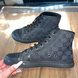 100% authentic black GUCCI hi top sneakers
